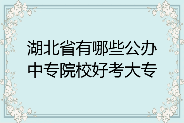 湖北省有哪些公办中专院校好考大专