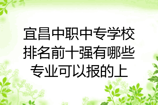 宜昌中职中专学校排名前十强有哪些专业可以报的上