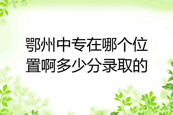 鄂州中专在哪个位置啊多少分录取的