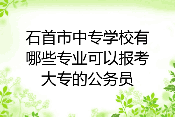 石首市中专学校有哪些专业可以报考大专的公务员