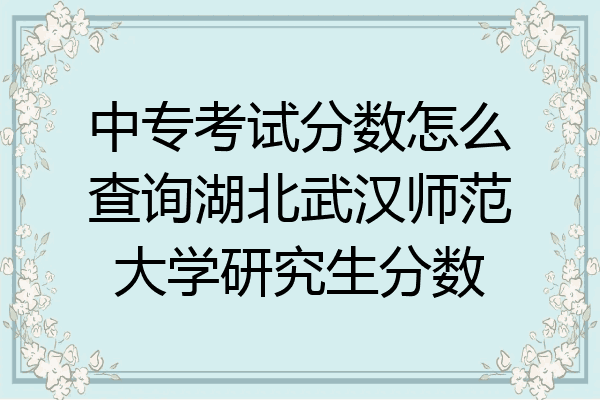 中专考试分数怎么查询湖北武汉师范大学研究生分数