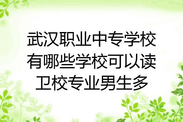 武汉职业中专学校有哪些学校可以读卫校专业男生多