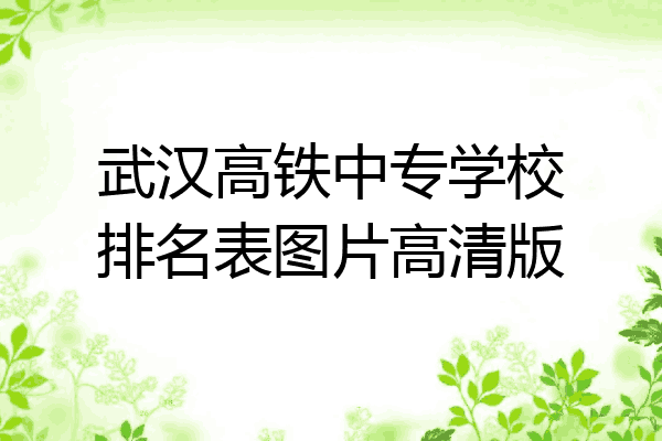 武汉高铁中专学校排名表图片高清版