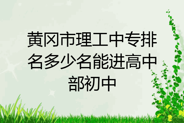 黄冈市理工中专排名多少名能进高中部初中