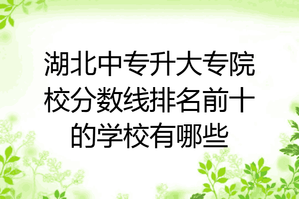 湖北中专升大专院校分数线排名前十的学校有哪些