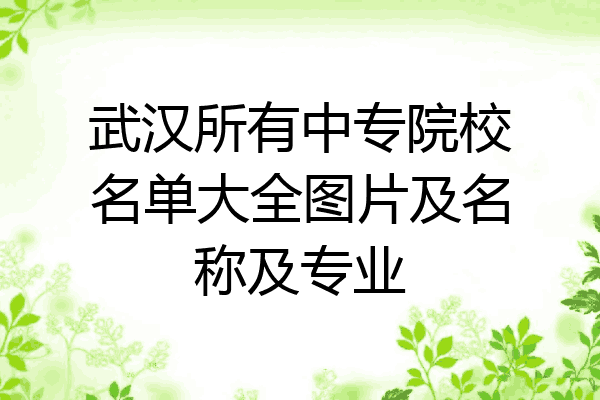 武汉所有中专院校名单大全图片及名称及专业