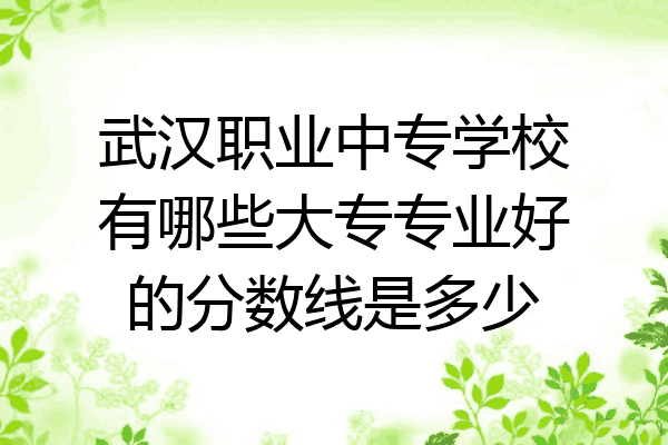 武汉职业中专学校有哪些大专专业好的分数线是多少