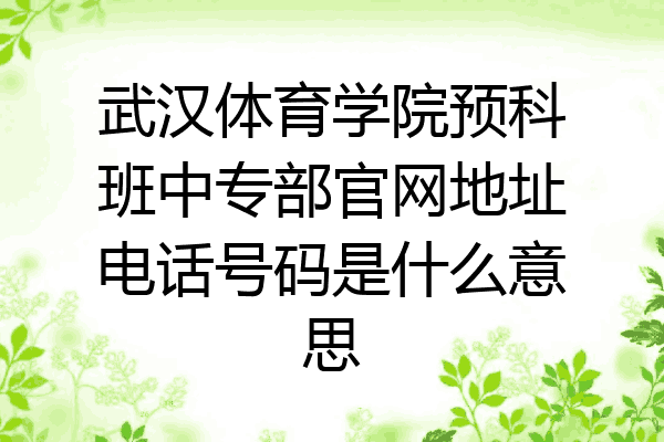 武汉体育学院预科班中专部官网地址电话号码是什么意思