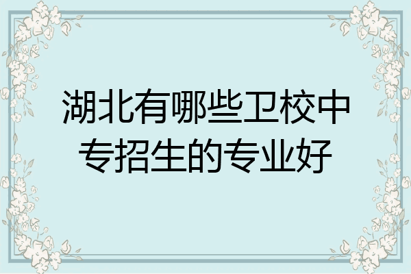 湖北有哪些卫校中专招生的专业好