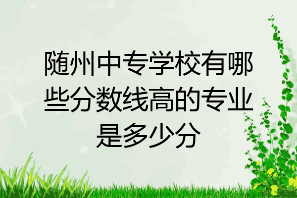 随州中专学校有哪些分数线高的专业是多少分
