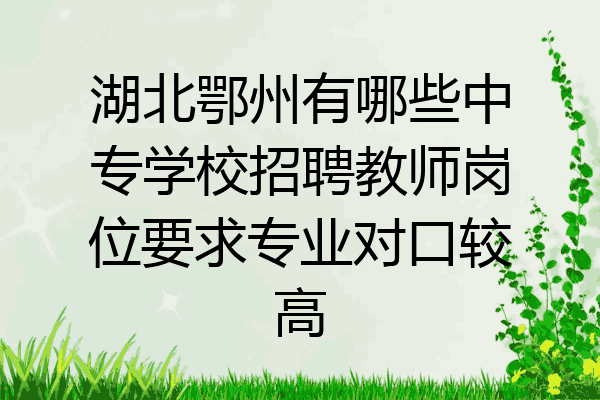 湖北鄂州有哪些中专学校招聘教师岗位要求专业对口较高
