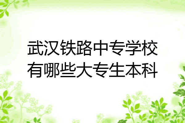 武汉铁路中专学校有哪些大专生本科