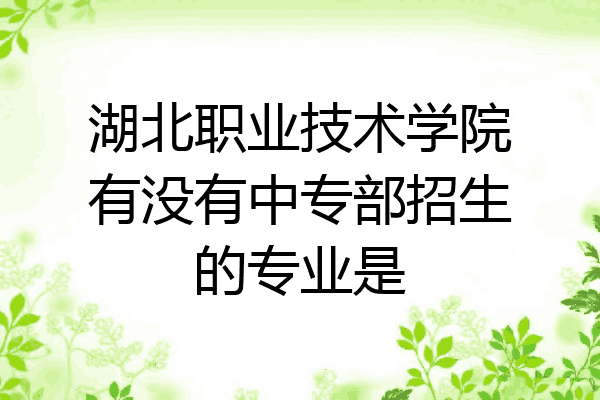 湖北职业技术学院有没有中专部招生的专业是
