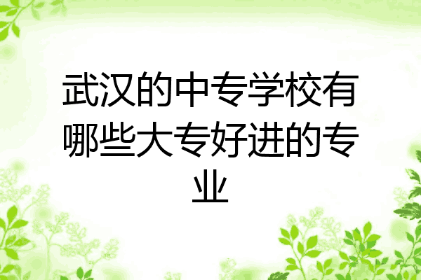 武汉的中专学校有哪些大专好进的专业