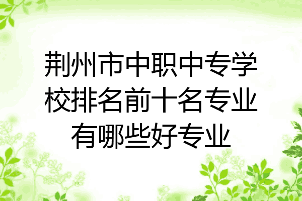 荆州市中职中专学校排名前十名专业有哪些好专业