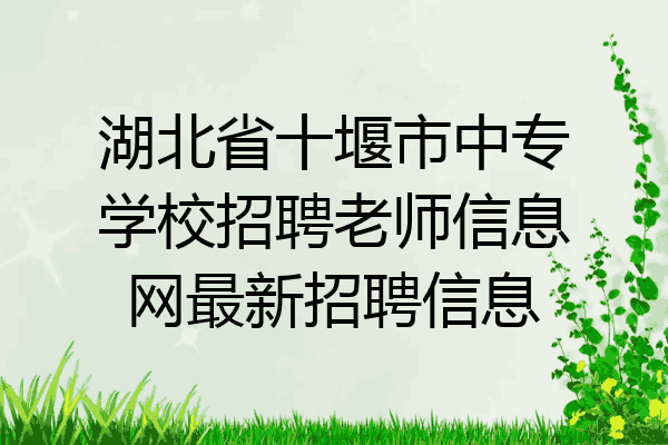 湖北省十堰市中专学校招聘老师信息网最新招聘信息