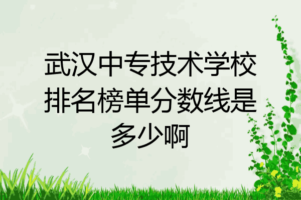 武汉中专技术学校排名榜单分数线是多少啊