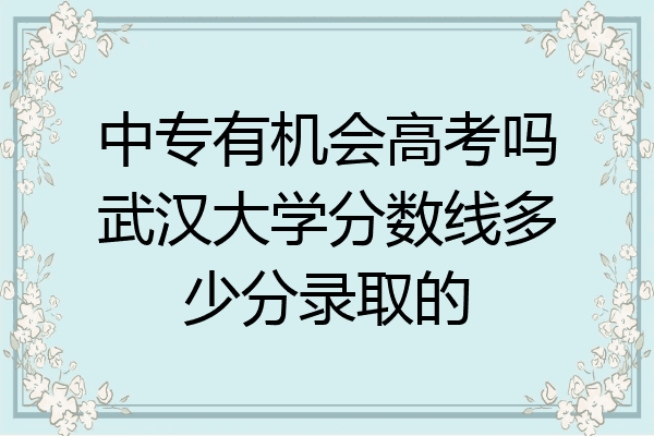 中专有机会高考吗武汉大学分数线多少分录取的