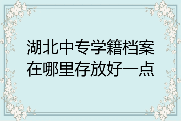 湖北中专学籍档案在哪里存放好一点