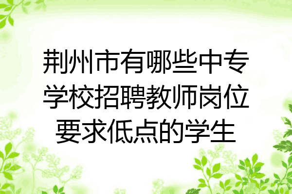 荆州市有哪些中专学校招聘教师岗位要求低点的学生