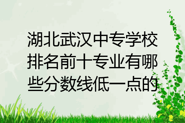湖北武汉中专学校排名前十专业有哪些分数线低一点的