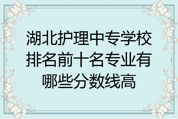 湖北护理中专学校排名前十名专业有哪些分数线高