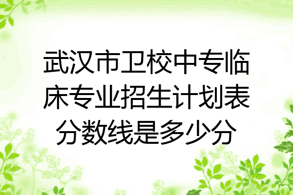 武汉市卫校中专临床专业招生计划表分数线是多少分