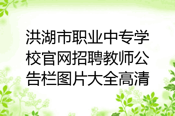 洪湖市职业中专学校官网招聘教师公告栏图片大全高清