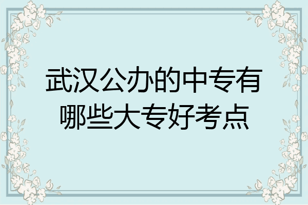 武汉公办的中专有哪些大专好考点