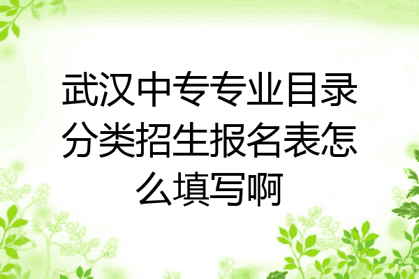 武汉中专专业目录分类招生报名表怎么填写啊