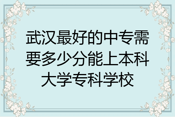 武汉最好的中专需要多少分能上本科大学专科学校