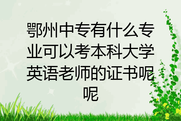 鄂州中专有什么专业可以考本科大学英语老师的证书呢呢