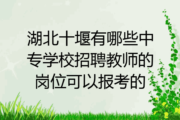 湖北十堰有哪些中专学校招聘教师的岗位可以报考的