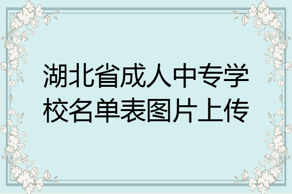 湖北省成人中专学校名单表图片上传