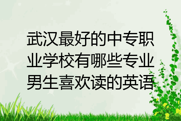 武汉最好的中专职业学校有哪些专业男生喜欢读的英语