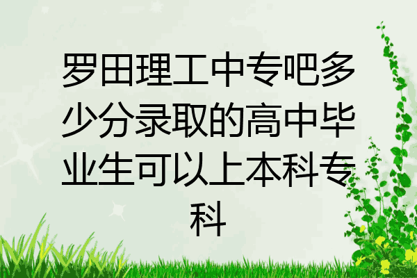 罗田理工中专吧多少分录取的高中毕业生可以上本科专科