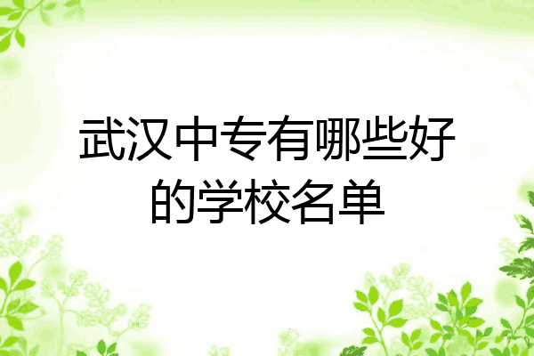武汉中专有哪些好的学校名单