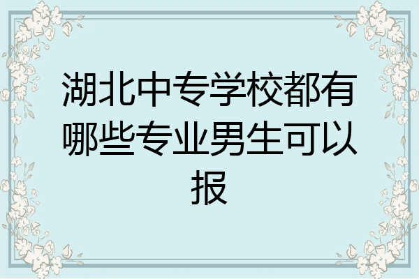 湖北中专学校都有哪些专业男生可以报
