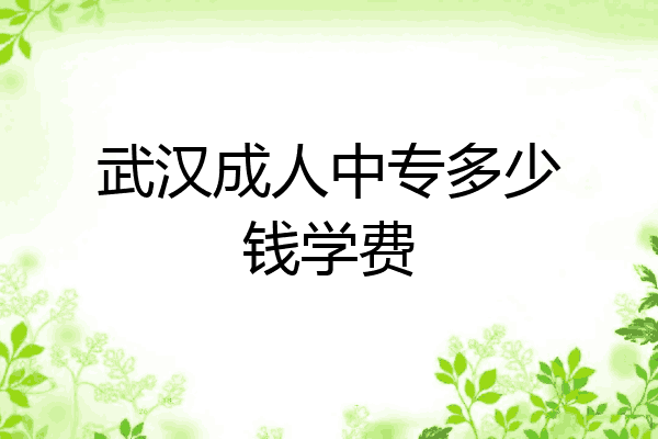 武汉成人中专多少钱学费