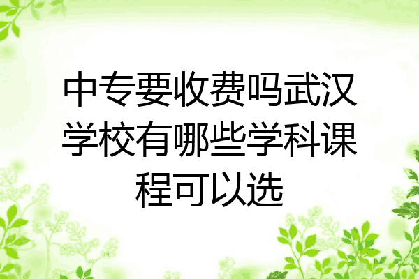 中专要收费吗武汉学校有哪些学科课程可以选