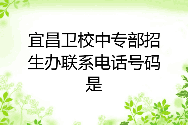 宜昌卫校中专部招生办联系电话号码是