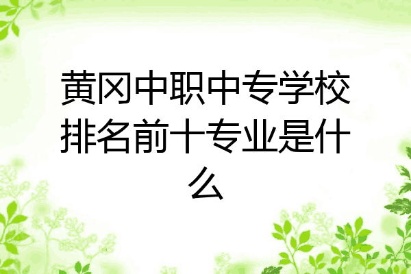 黄冈中职中专学校排名前十专业是什么