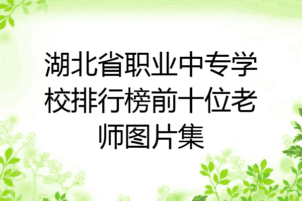 湖北省职业中专学校排行榜前十位老师图片集
