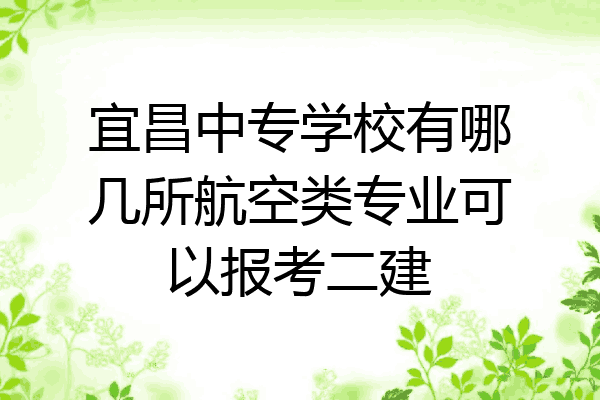 宜昌中专学校有哪几所航空类专业可以报考二建