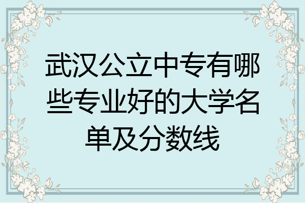 武汉公立中专有哪些专业好的大学名单及分数线