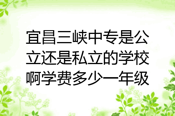 宜昌三峡中专是公立还是私立的学校啊学费多少一年级