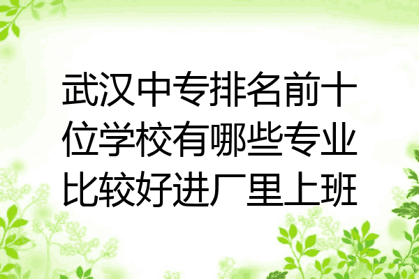 武汉中专排名前十位学校有哪些专业比较好进厂里上班