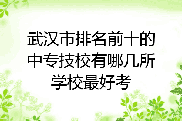 武汉市排名前十的中专技校有哪几所学校最好考
