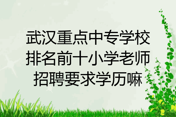 武汉重点中专学校排名前十小学老师招聘要求学历嘛