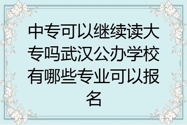 中专可以继续读大专吗武汉公办学校有哪些专业可以报名